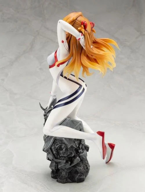 Asuka Langley 1/6 scale figure in white plugsuit from Evangelion: 3.0+1.0, with confident pose and detailed sculpt.