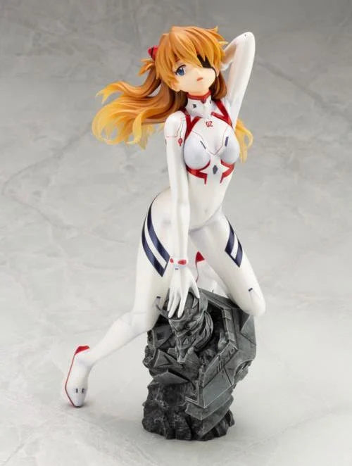 Asuka Langley 1/6 scale figure in white plugsuit from Evangelion: 3.0+1.0, with confident pose and detailed sculpt.