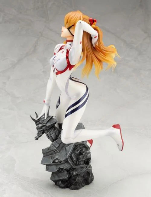 Asuka Langley 1/6 scale figure in white plugsuit from Evangelion: 3.0+1.0, with confident pose and detailed sculpt.
