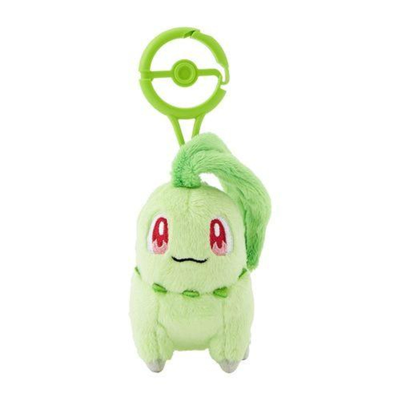 Pokémon - Carabiner Mascot Chikorita,"Adorable Chikorita Carabiner Mascot from Pokémon, featuring a cute design and practical carabiner function."