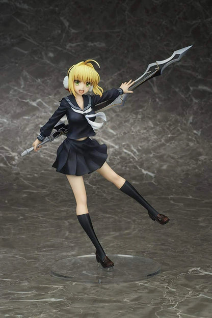 Nero Claudius figure from Fate/EXTELLA Link in Winter Roman Ver., wearing elegant red and white cape with confident pose.